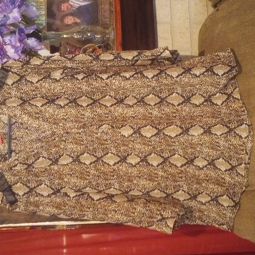 XL Mix & Co. snake print poly no stretch Top